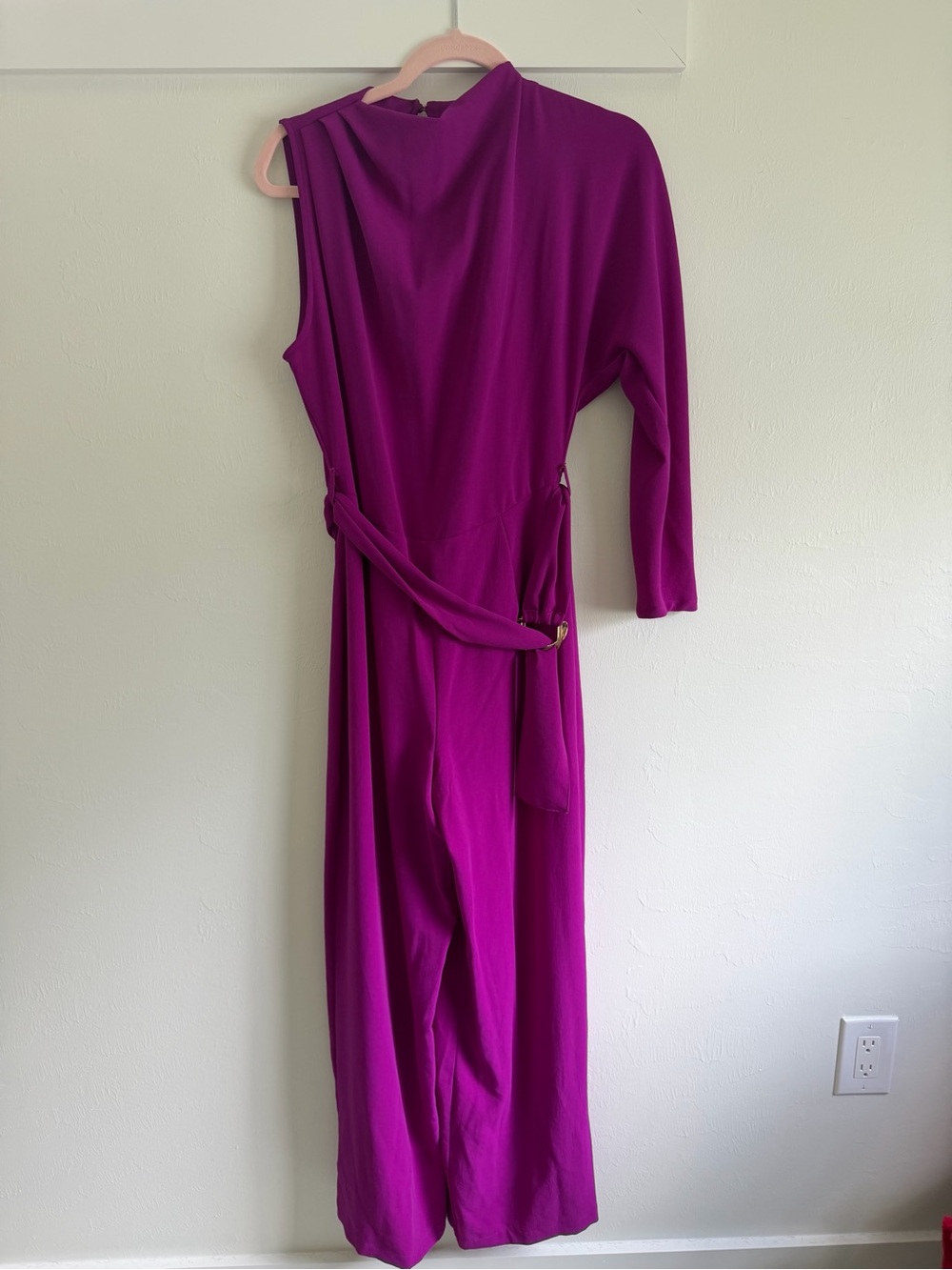 Zara Magenta One-Shoulder Jumpsuit